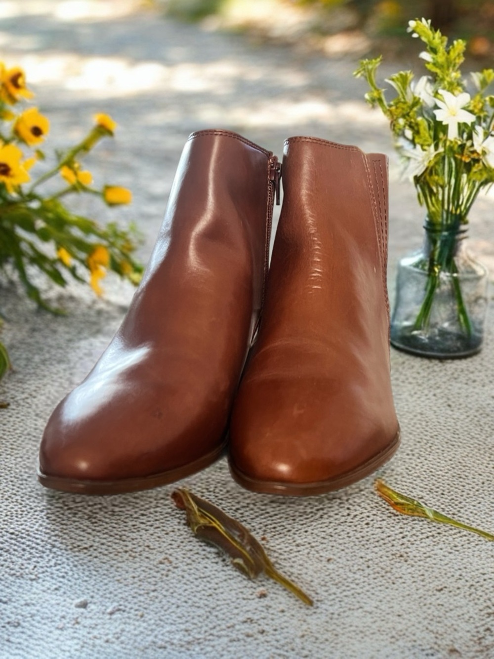 Rockport Cognac Leather Ankle Booties